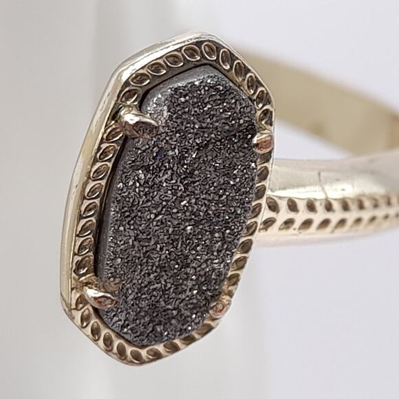 Kendra Scott Elton Cuff Bracelet, Drusy Stones, Gold Tone, 5 3/4 Inches - Picture 4 of 9